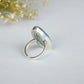 Natural Aquamarine Silver Drop Ring