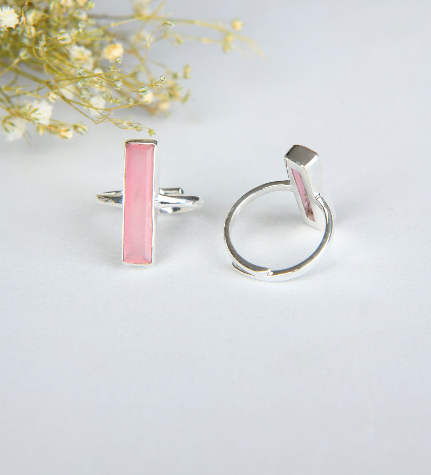 Rose Quartz Delicate Adjustable Ring