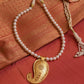 The Paisley Gold Plated Silver Pearl Necklace