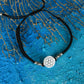 Black Thread Flower Of Life 925 Silver Anklet