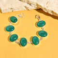 Green Onyx Silver Men Bracelet