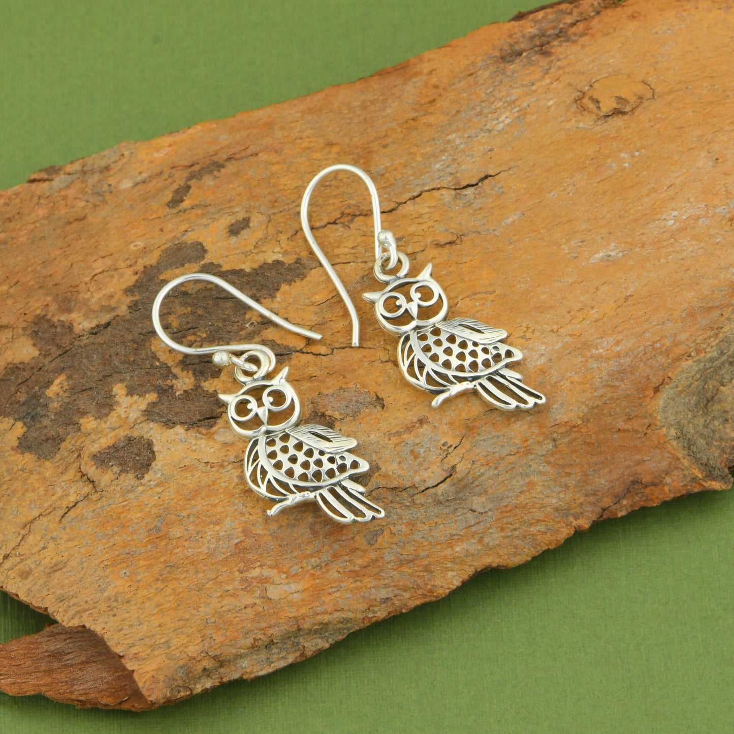 Cute Owl Silver Earrings