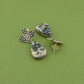 Dalmatian Jasper Studded Silver Earrings