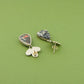 Dalmatian Jasper Studded Silver Earrings