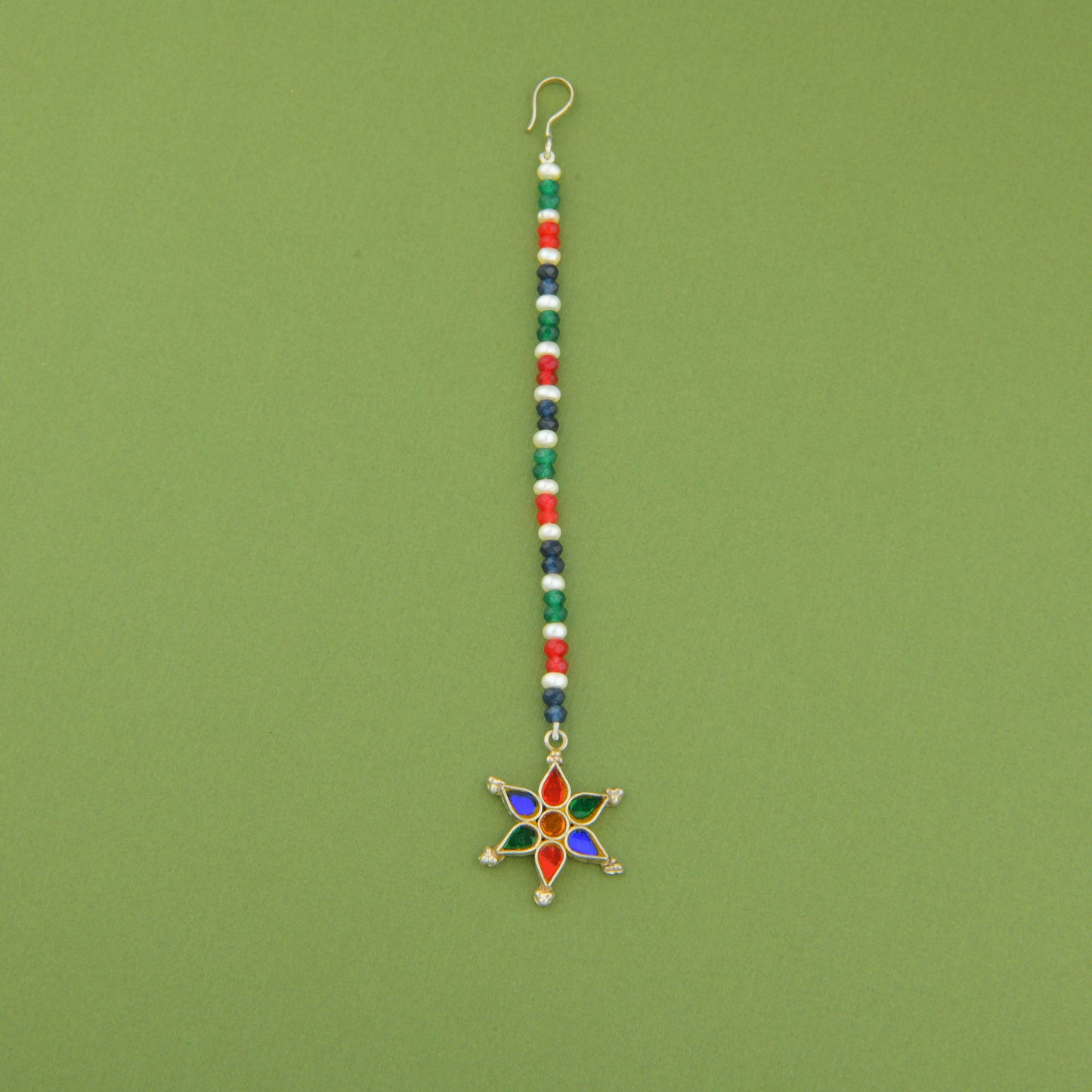 Madhu Chandrika Chameli Silver Maang Tikka
