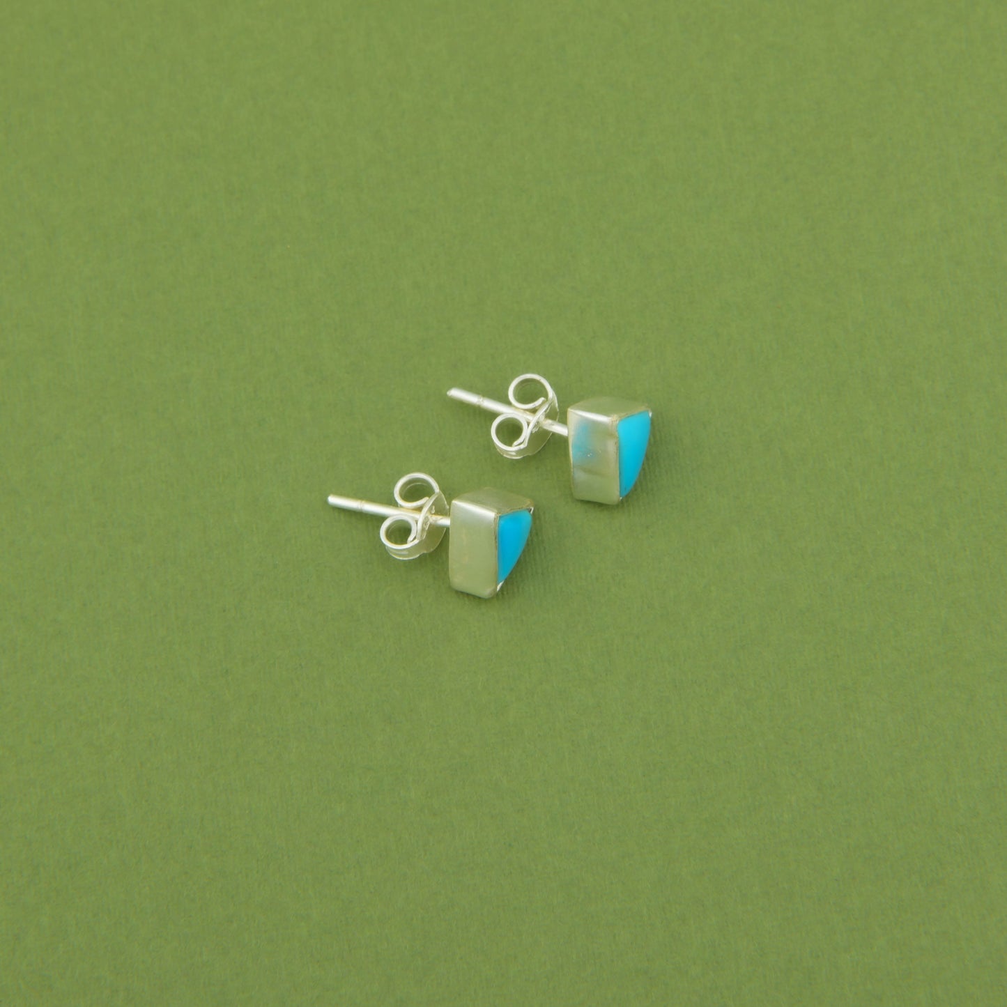 Natural Arizona Turquoise  Silver Studs