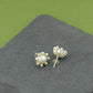 Pearl  Silver Flower Studs