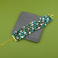 Natural Chrysocolla And Pearls Multilayered Bracelet