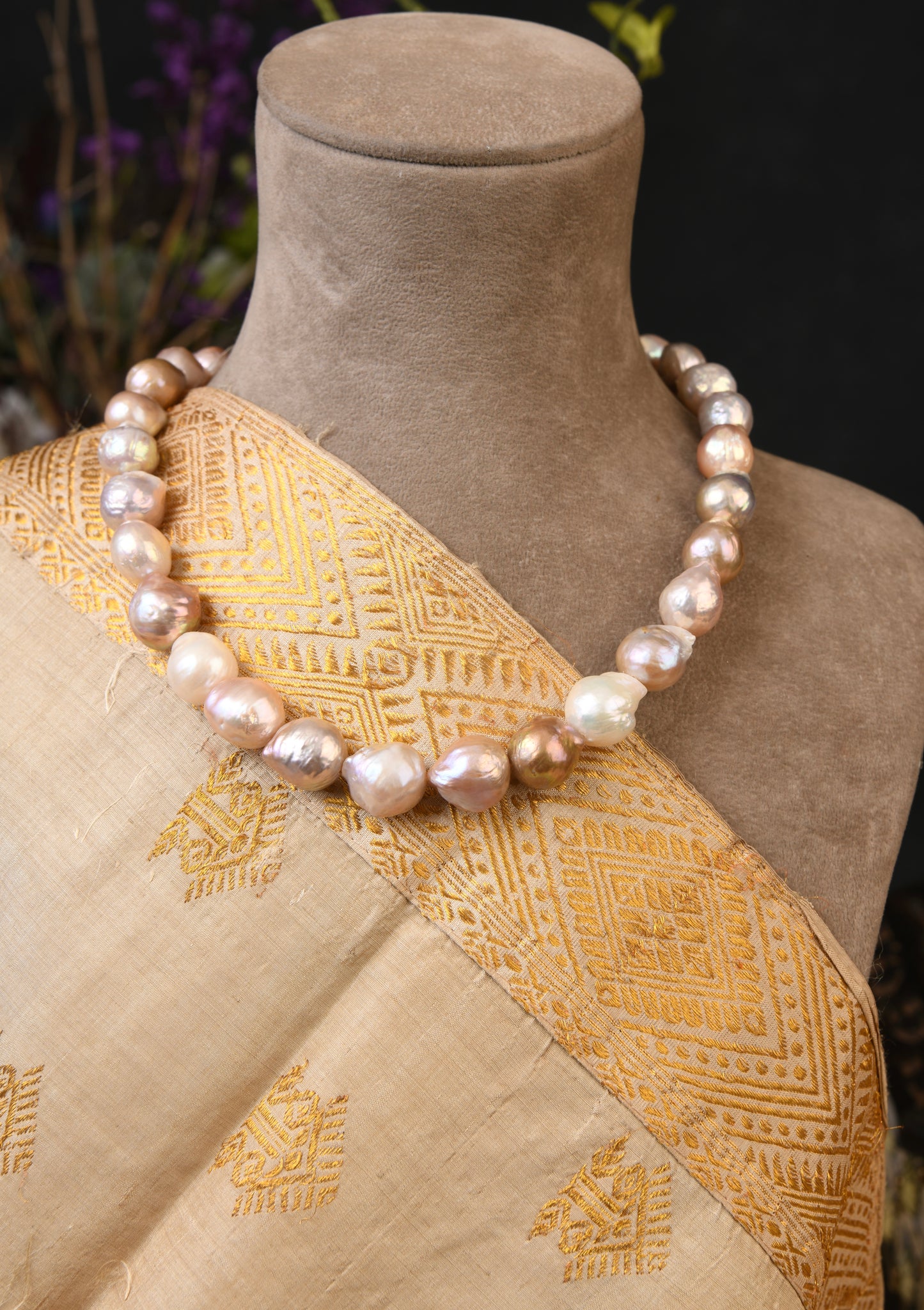 Pink Baroque Pearls Necklace