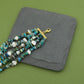 Natural Chrysocolla And Pearls Multilayered Bracelet