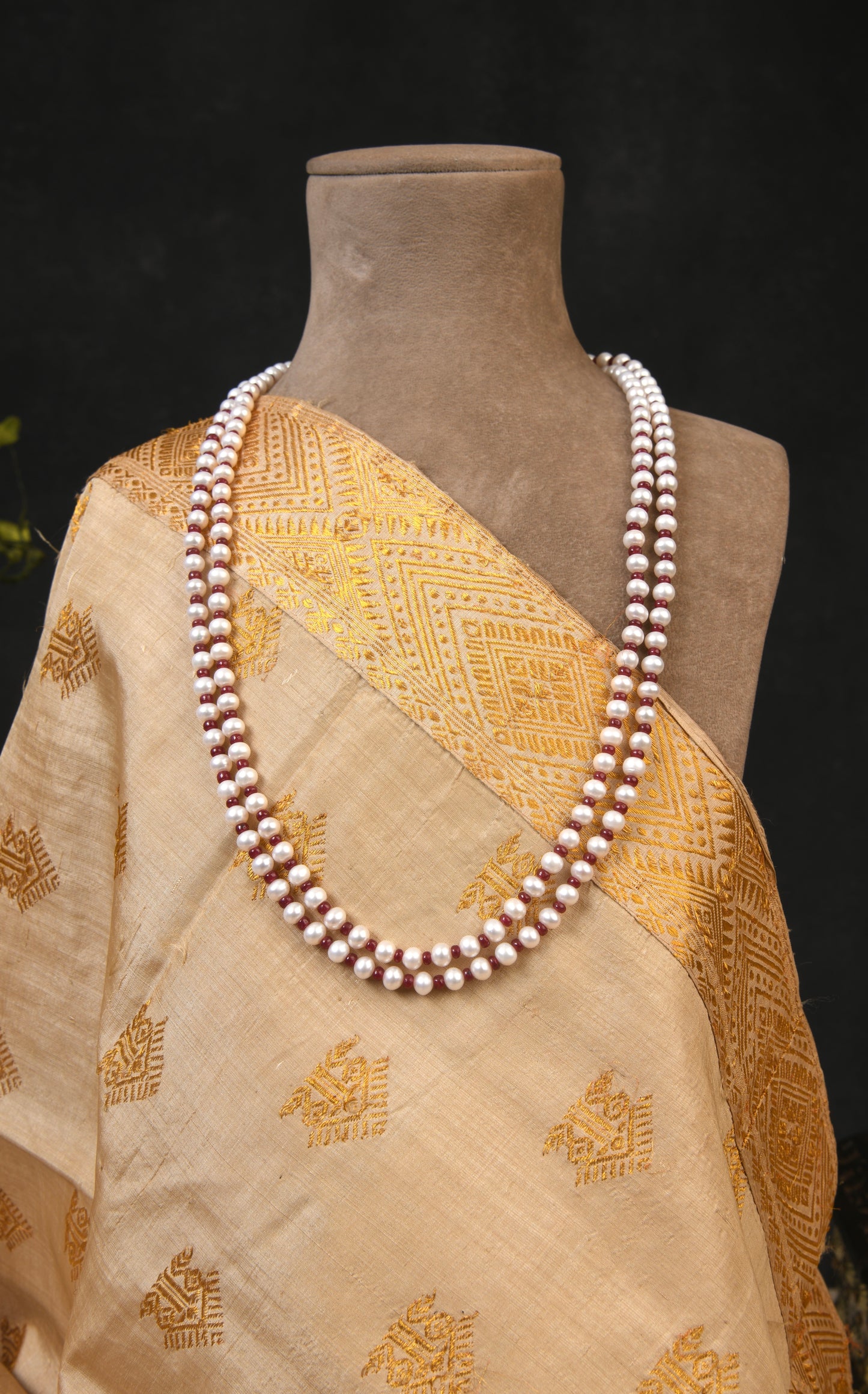 Pearl Ruby Long Styling Necklace