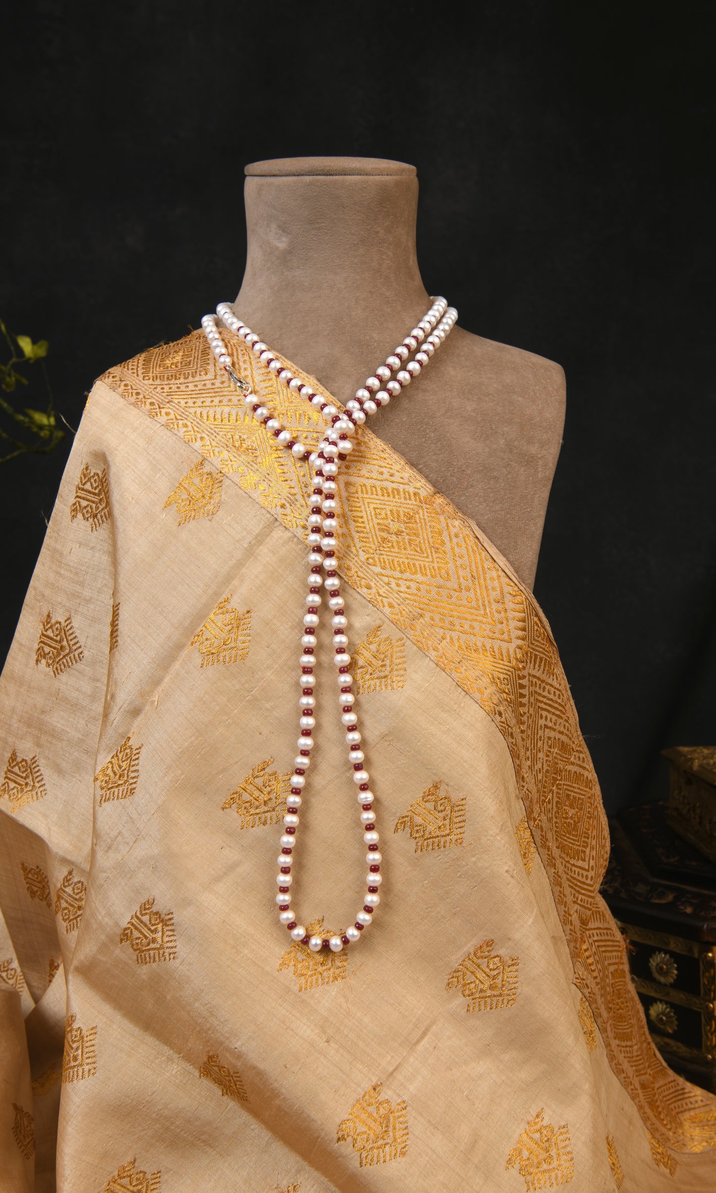 Pearl Ruby Long Styling Necklace