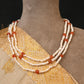 Long Styling Pearl Carnelian Necklace