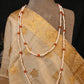 Long Styling Pearl Carnelian Necklace