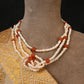 Long Styling Pearl Carnelian Necklace