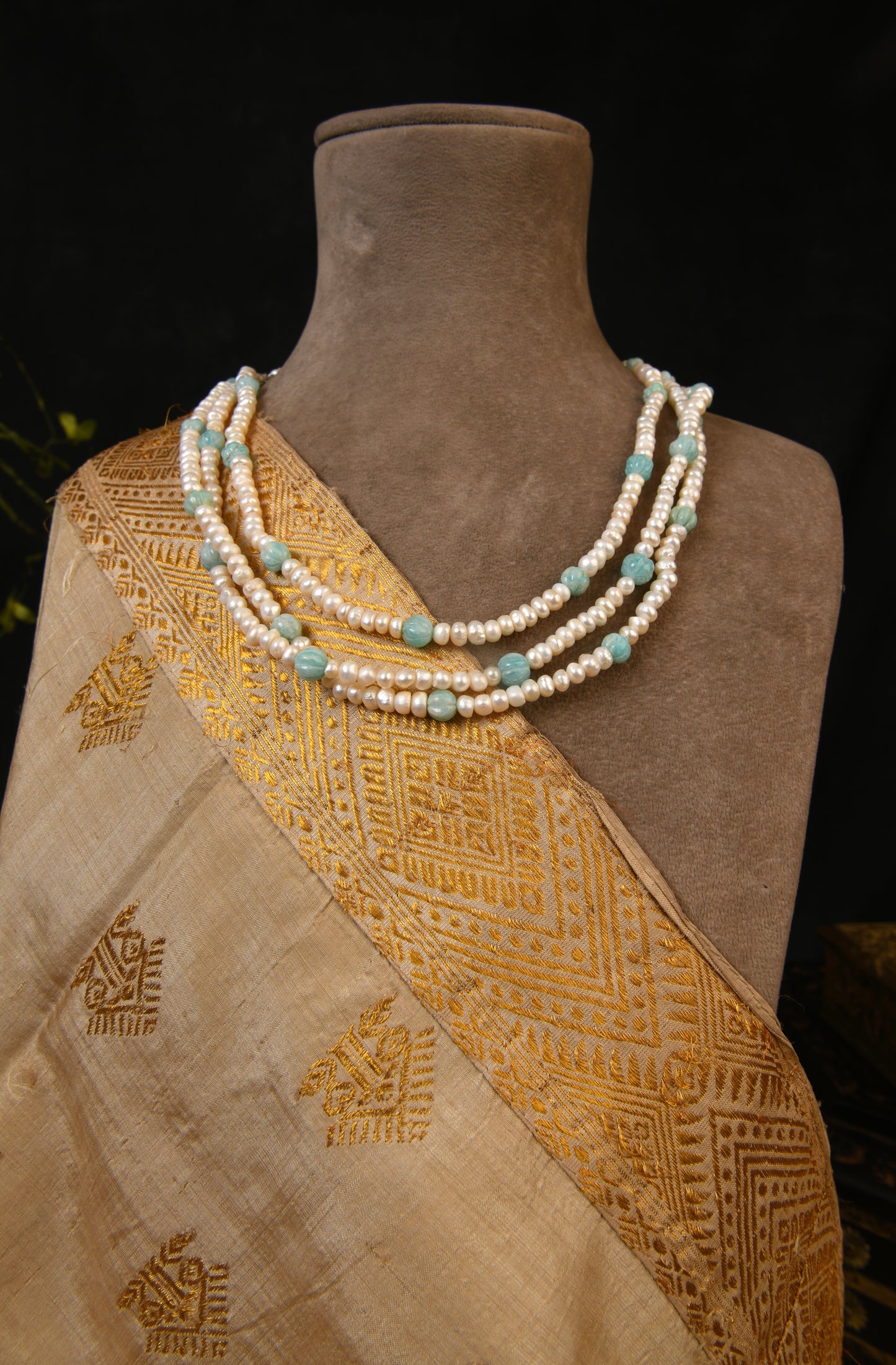 Pearl Amazonite Long Styling Necklace