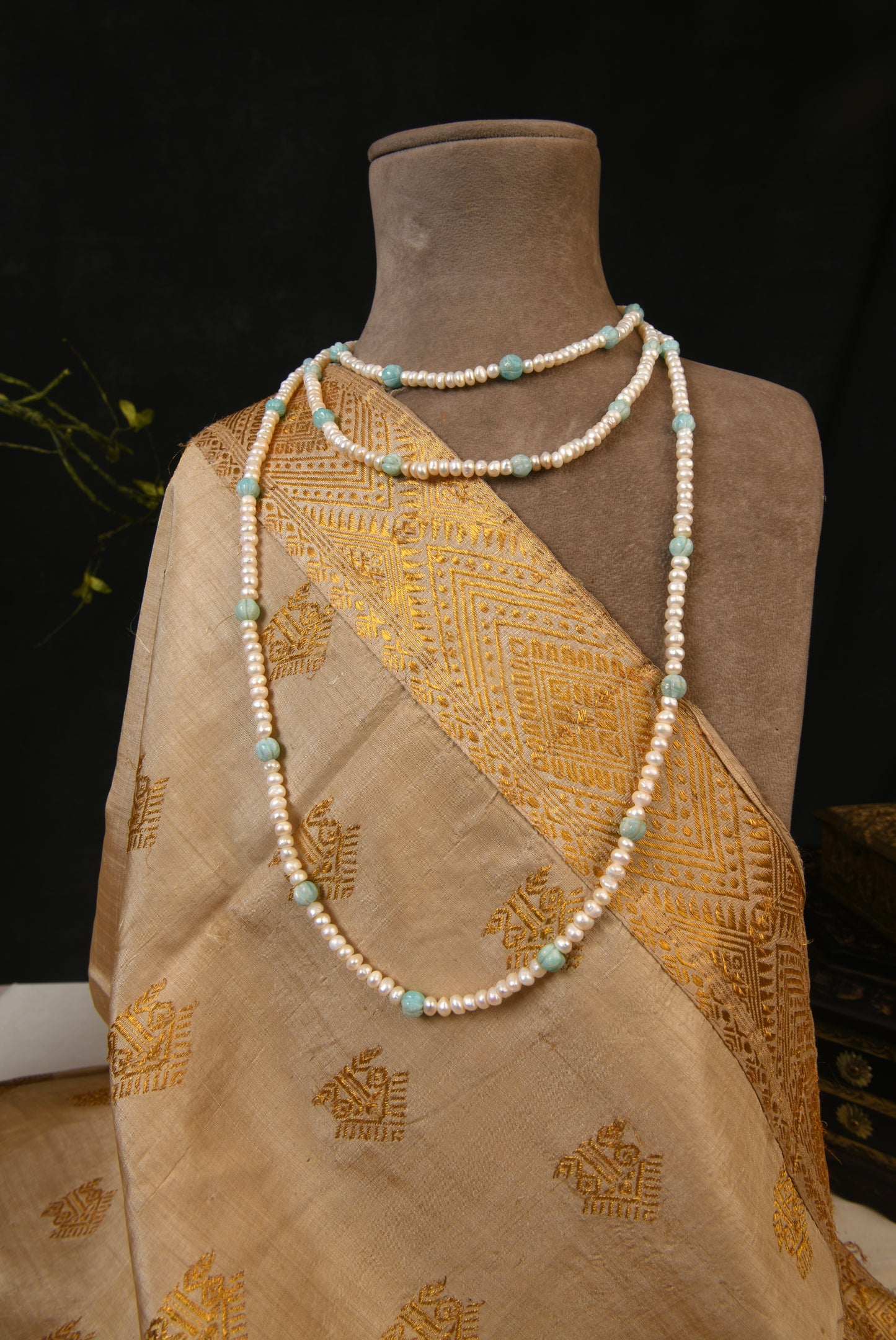 Pearl Amazonite Long Styling Necklace