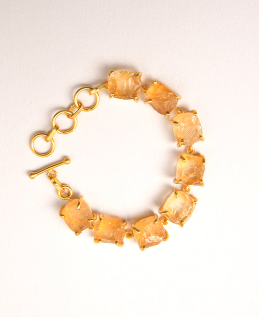 Uncut Citrine Bracelet