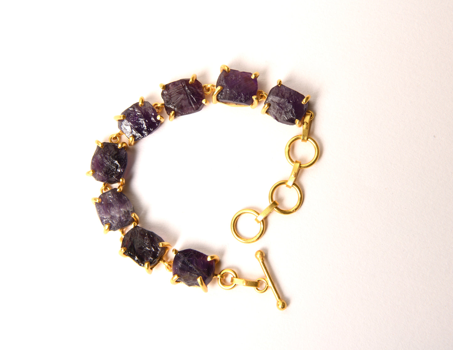 Uncut Amethyst Bracelet