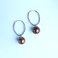 Minimal Chocolate Pearl Silver Hasli Set