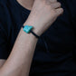 Turquoise Tumble Black Thread Bracelet For Men