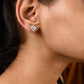 Square Cushion Cut Zircon Silver Earrings