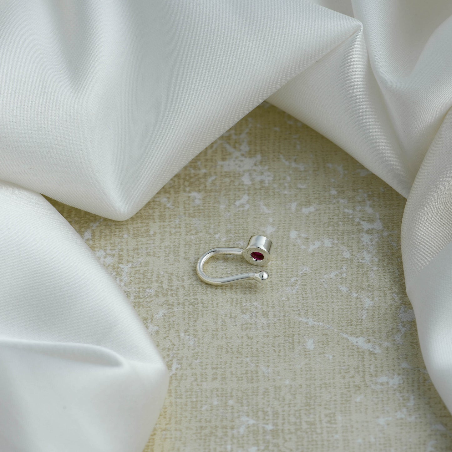 Ruby Clip On Nose Pin