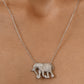 Wild Elephant Silver Zirconia Necklace