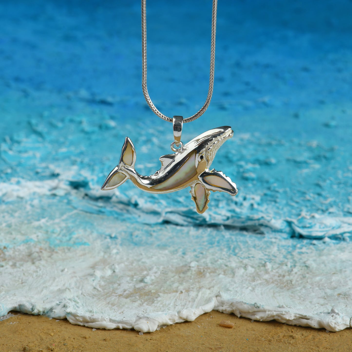 The Fin Beauty MOP Silver Fish Pendant