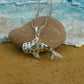Deep Sea MOP and Silver Fish Pendant
