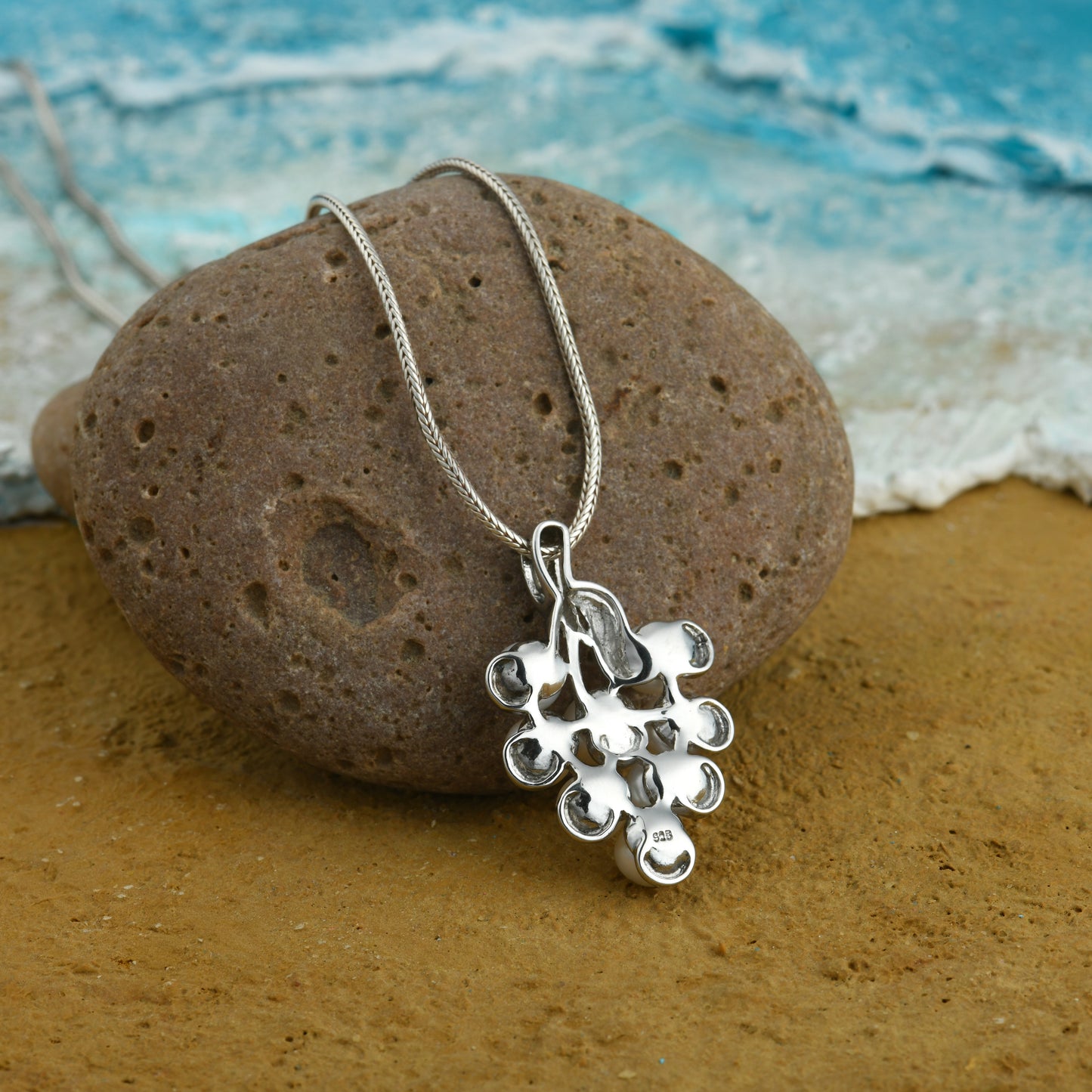 Freshwater Pearl Grapes Silver Pendant