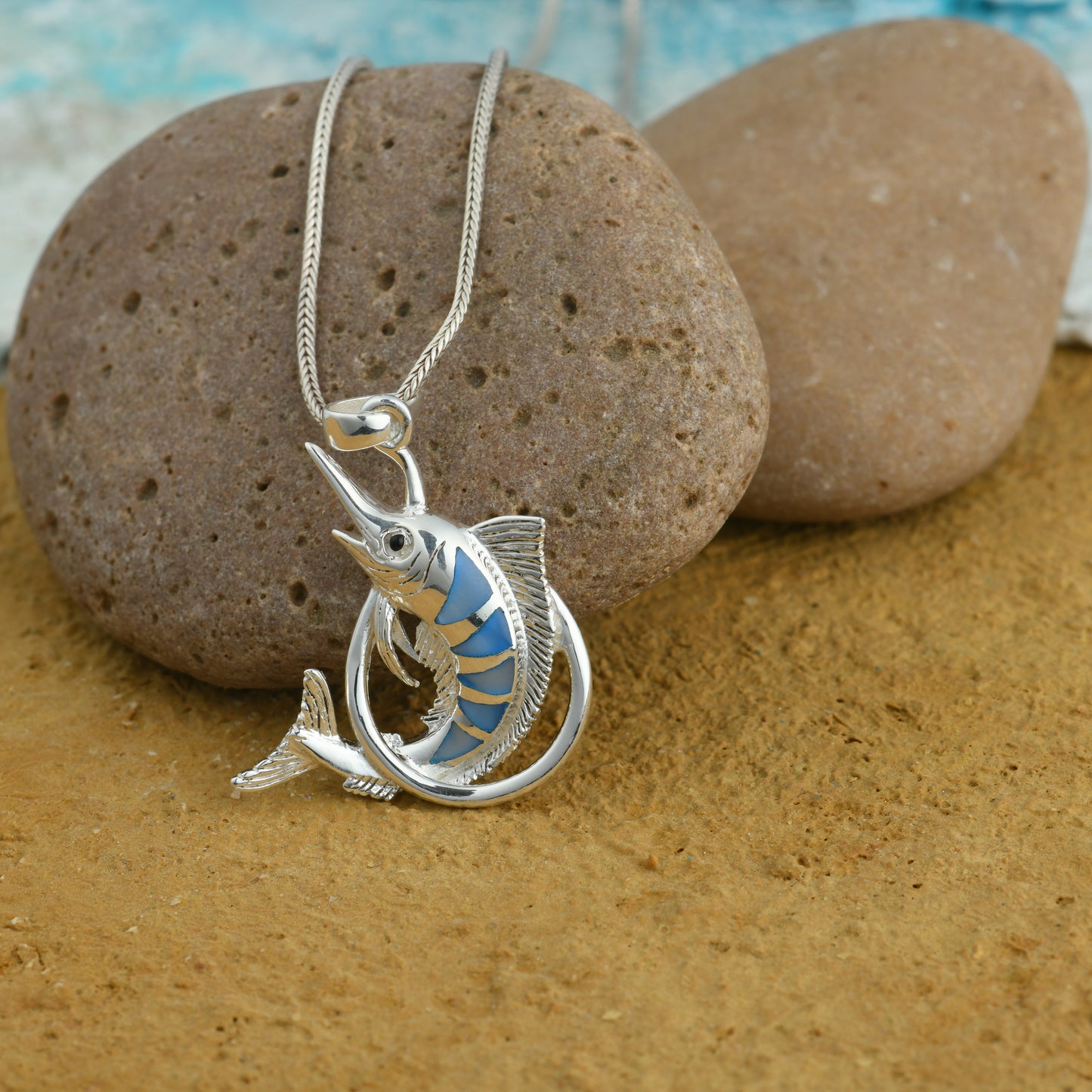 Unicorn Fish MOP And Silver Pendant