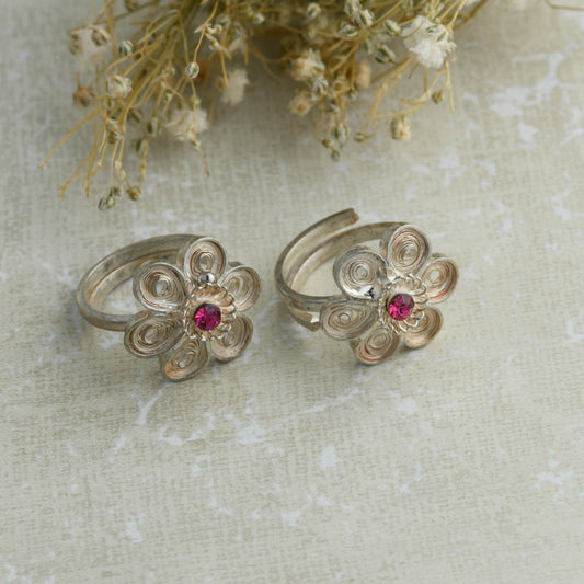 Filigree Silver Toe Rings