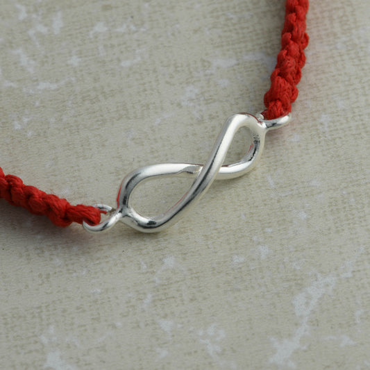 Red Thread Silver Infinity Anklet