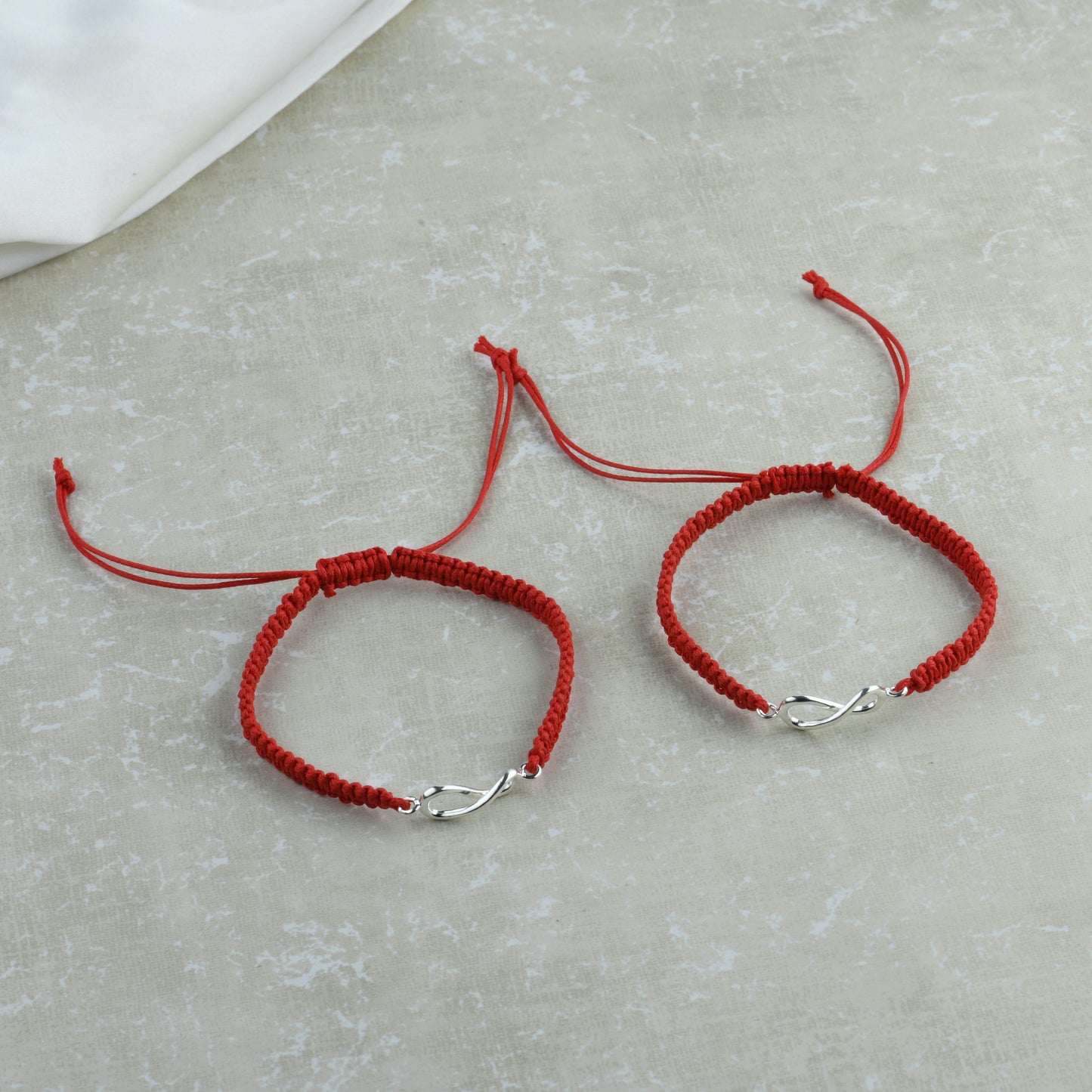 Red Thread Silver Infinity Anklet