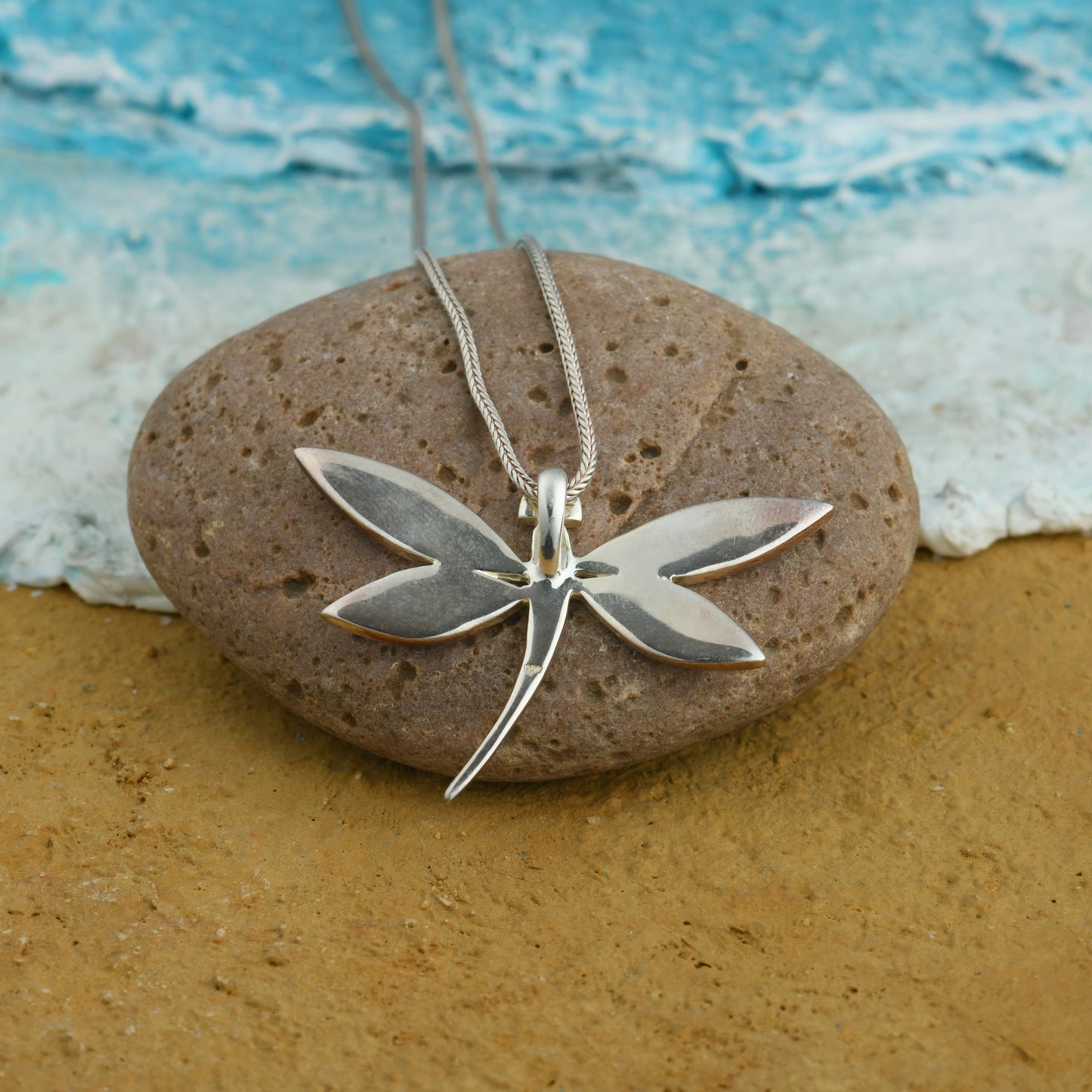 Dragon Fly MOP Silver Pendant