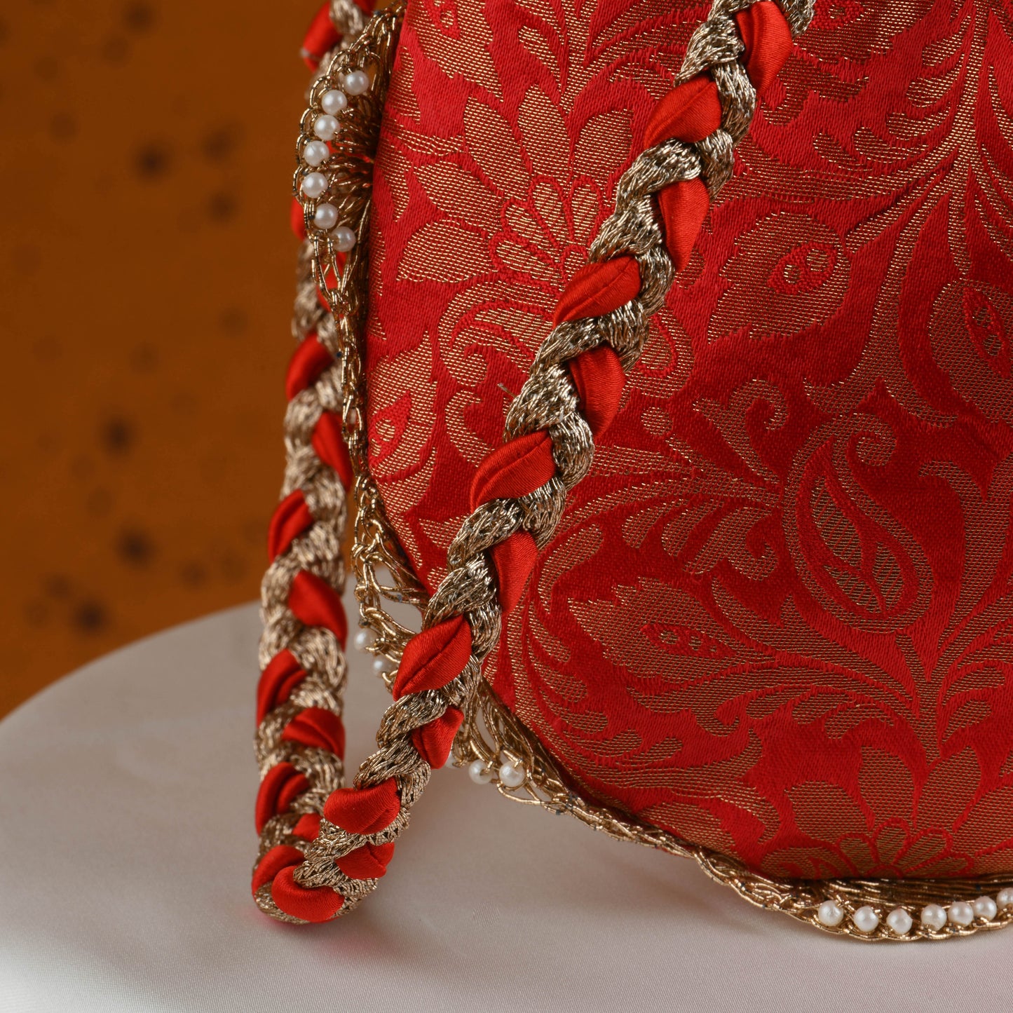 Red Brocade Potli