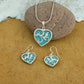 Turquoise Heart Sensation Silver Pendant Set