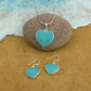 Turquoise Heart Sensation Silver Pendant Set