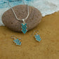 Cupid Arrow Turquoise Silver Necklace Set