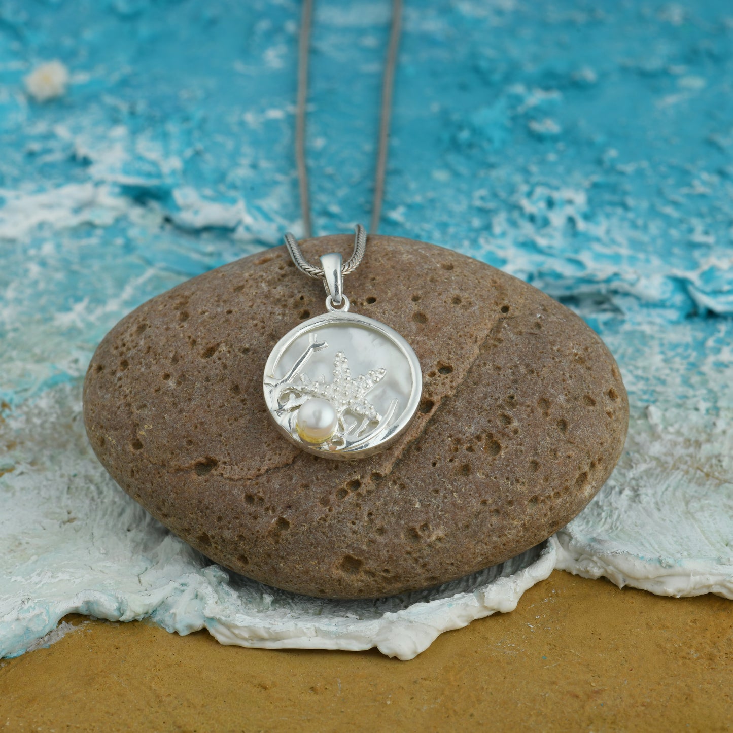 Deep Sea MOP Silver Pendant