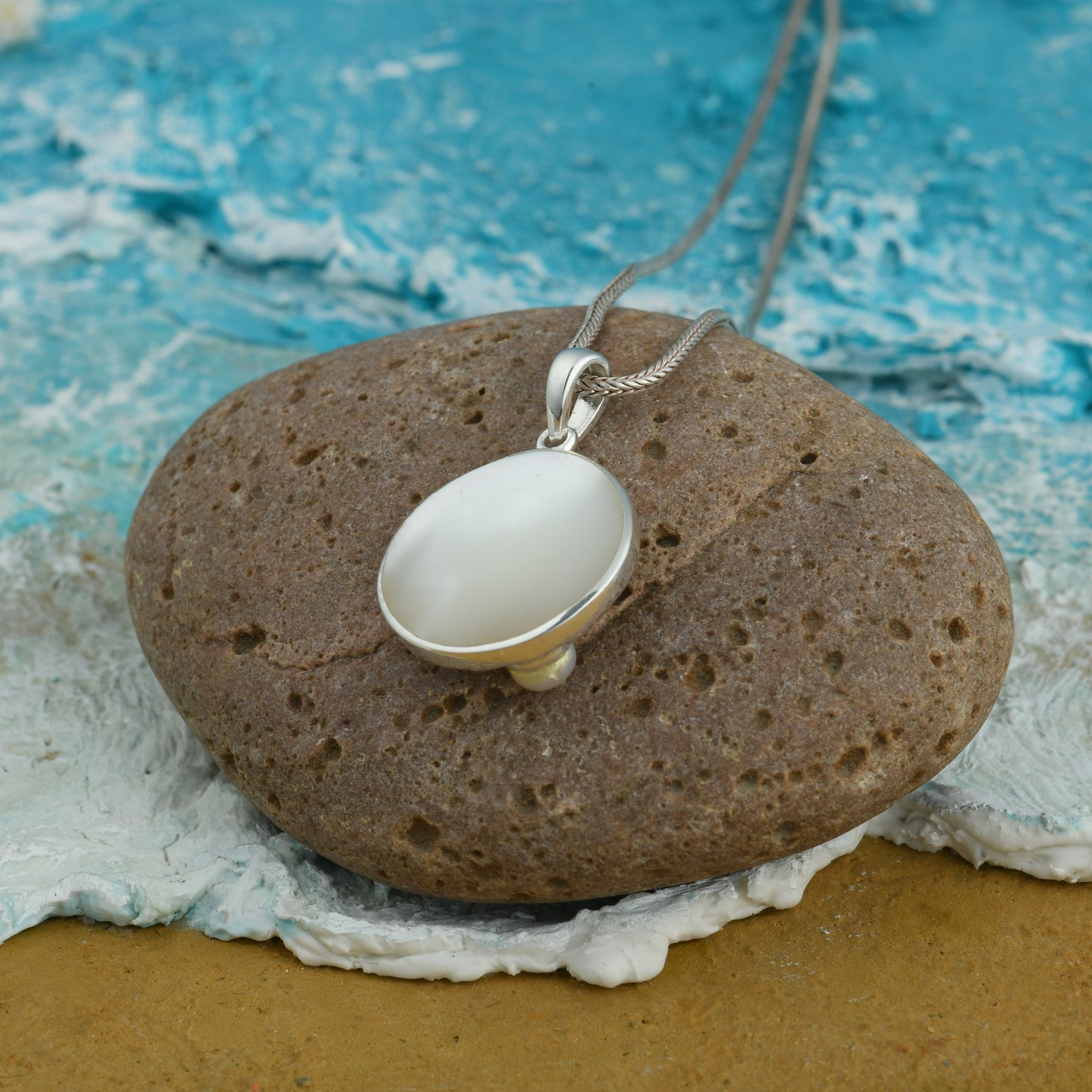 Deep Sea MOP Silver Pendant