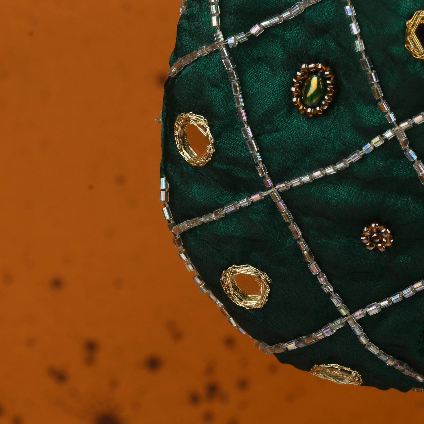 Emerald Green Hand Embroidered Festive Potli