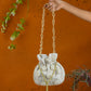 Pearl White Hand Embroidered Silk Potli
