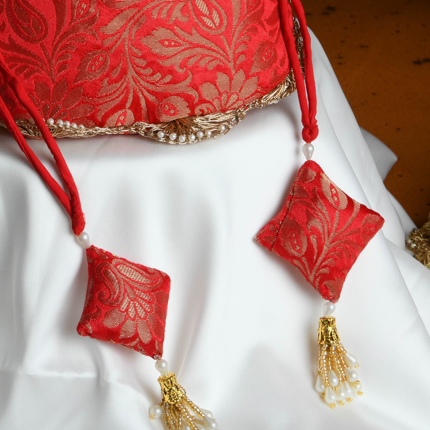 Red Brocade Potli