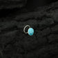 Firozi Meena Silver Nose Pin