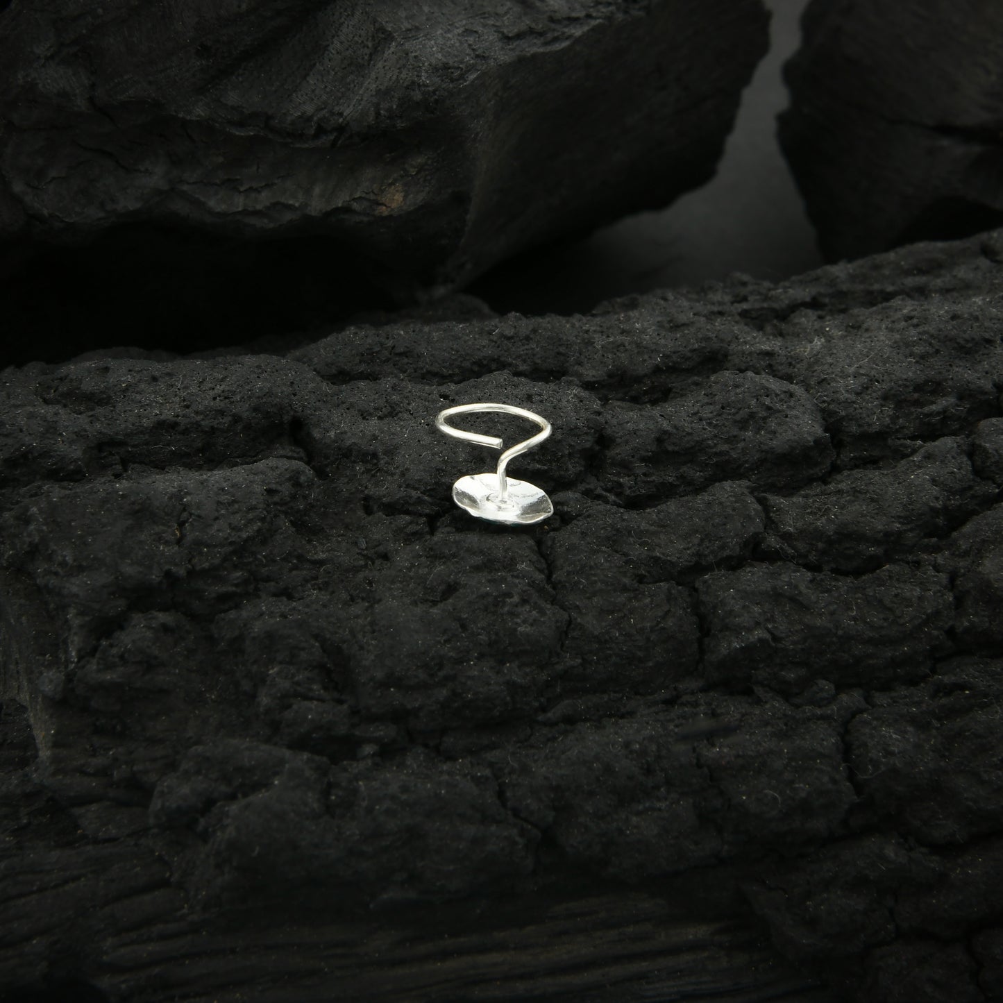 Firozi Meena Silver Nose Pin