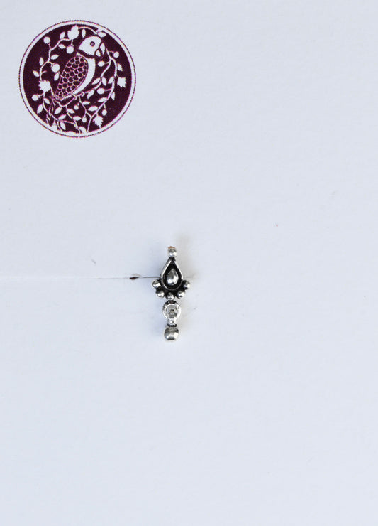 Drop Silver Nose Pin