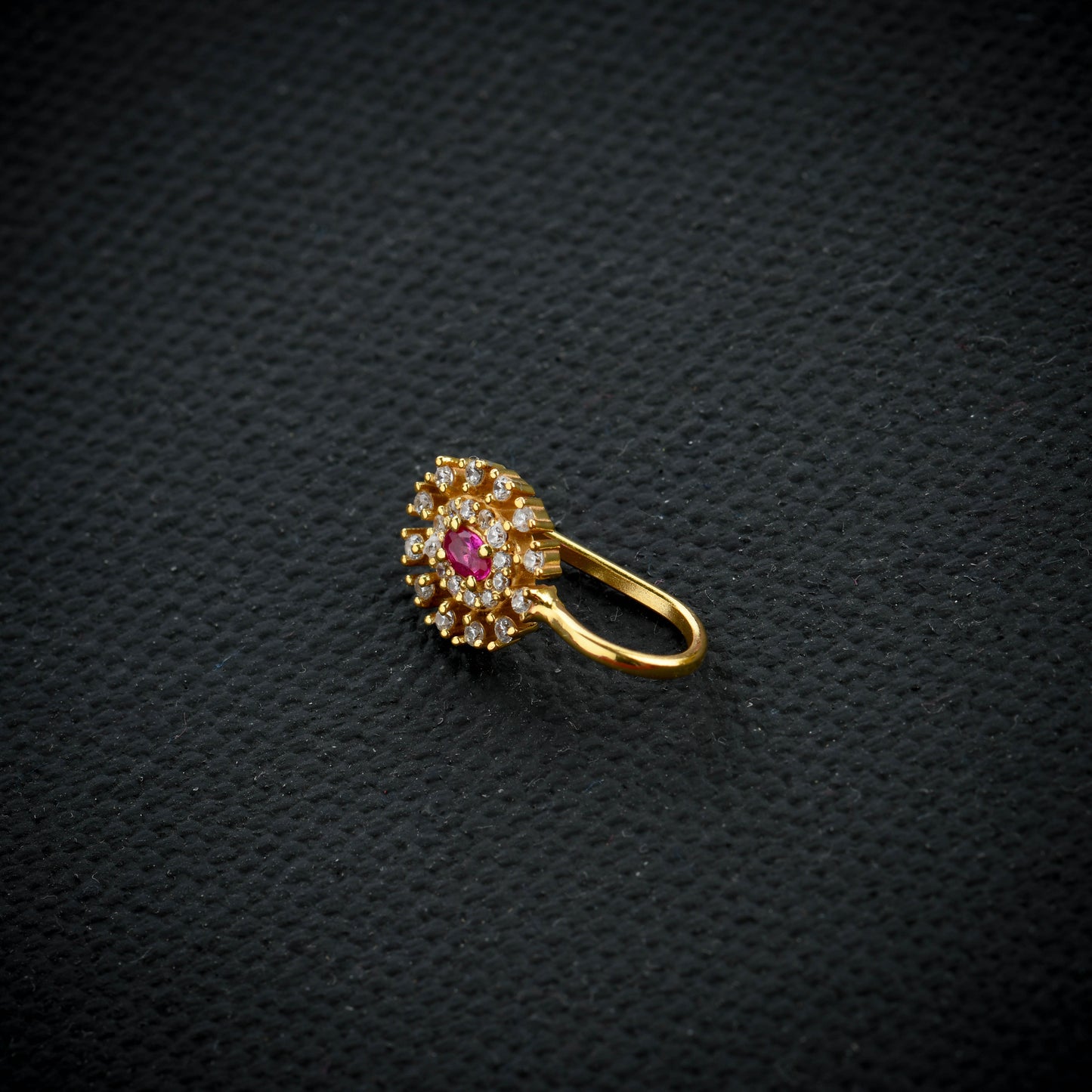 Rose Radiance CZ Gold Plated Silver Nose Pin