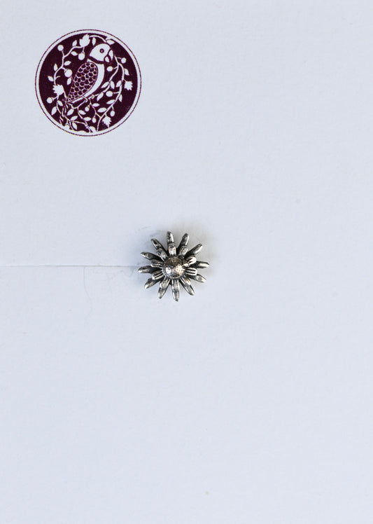 Flower Bloom Silver Nose Pin